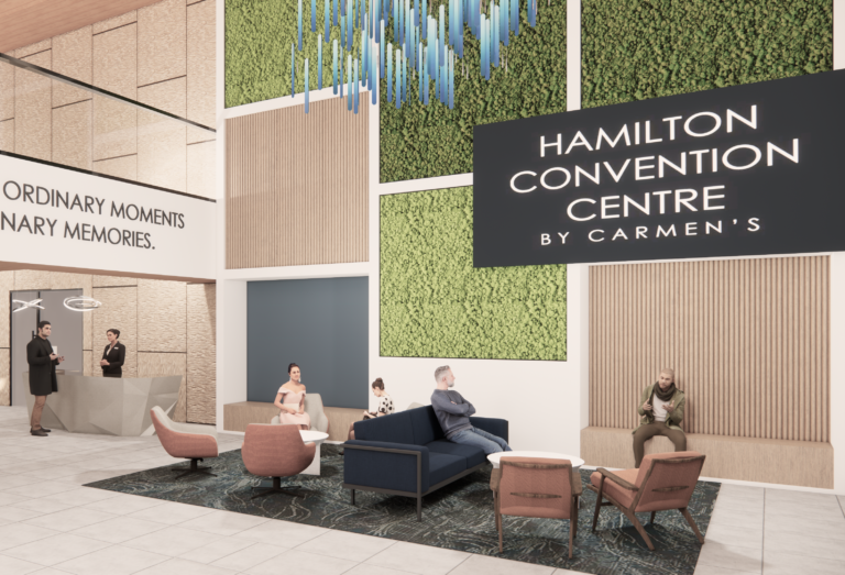 Hamilton Convention Centre by Carmens, renovations-Structural, Mechanical/Plumbing and Electrical engineering upgrades, new mezzanines and overall upgrades.

New electrical engineering design for lighting of main concourse rooms- Sara Nami, P.Eng. Electrical Engineer with Lazier Team.
New Structural design of openings in exterior walls, interior alterations and walkway additions-John Lazier, P.Eng, Structural Lead.
HVAC upgrades and plumbing designs for new wine bar- Amir Azad, P.Eng, Mechanical Engineer

Key Collaborators:
Bind Architecture-Burlington Ontario
Yellowbird Design Studio Interior design architects-Hamilton Ontario.

